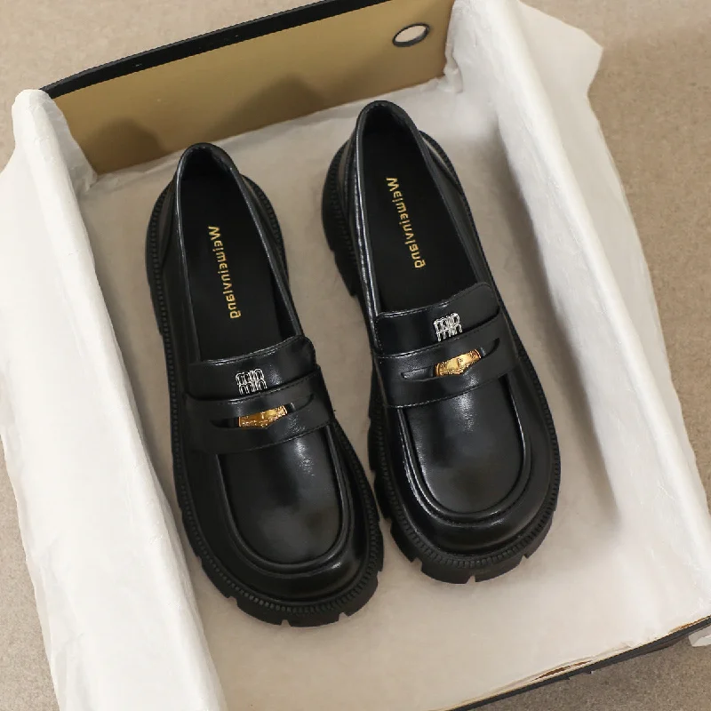 Women's Premium Leather Tassel Loafers in Dark Brown for a Classic Office LookWomen Minimalism Solid Soft Thick Soled Casual Loafers Women's Premium Leather Tassel Loafers in Dark Brown for a Classic Office LookWomen Minimalism Solid Soft Thick Soled Casual Loafers