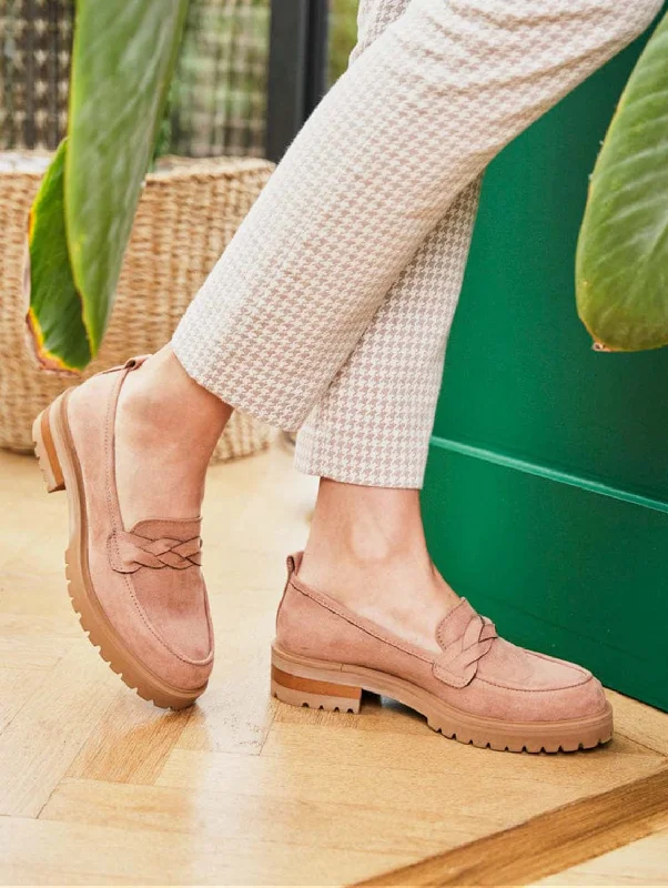 Women's Bow - Embellished Loafers in Red for a Feminine TouchSpell Vegan Suede Loafers | Petal