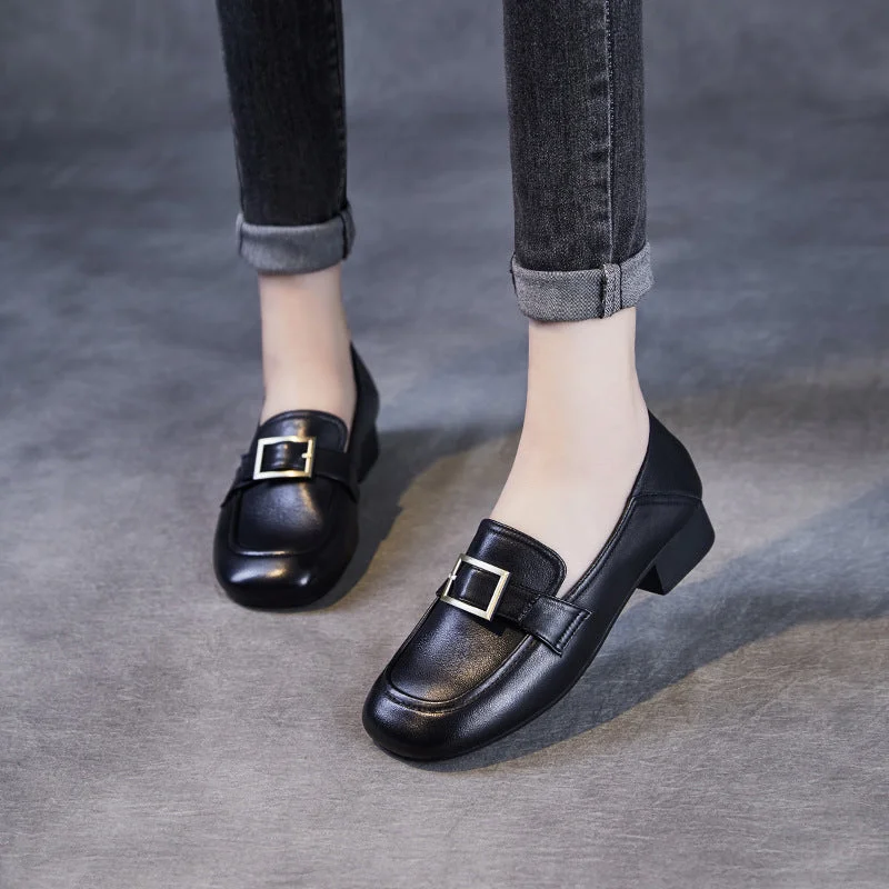 Sustainable Women's Recycled Material Loafers in Gray for Eco - Conscious ShoppersWomen Plain Sheepskin Low Block Work Loafers Sustainable Women's Recycled Material Loafers in Gray for Eco - Conscious ShoppersWomen Plain Sheepskin Low Block Work Loafers