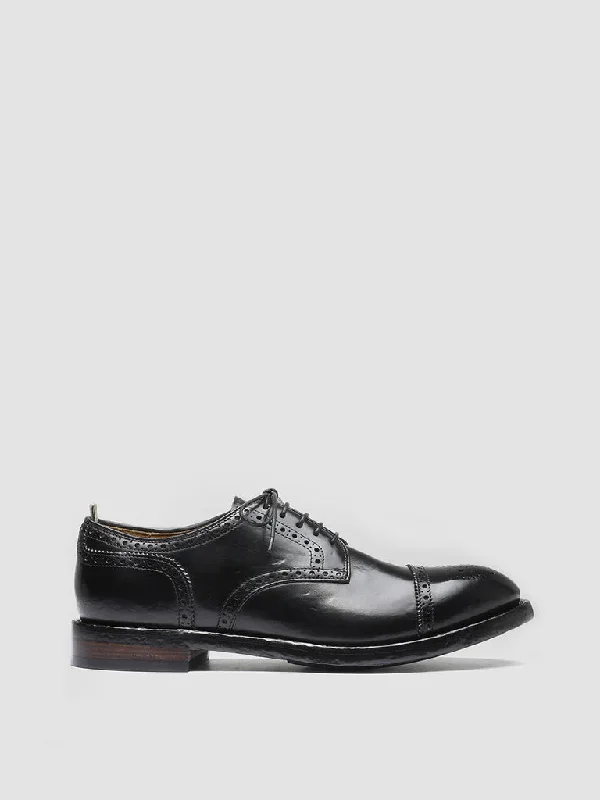 Plus Size Women's Wide - Fit Penny Loafers in Black for All - Day ComfortTEMPLE 003 - Black Leather Derby Shoes Plus Size Women's Wide - Fit Penny Loafers in Black for All - Day ComfortTEMPLE 003 - Black Leather Derby Shoes