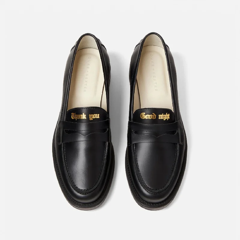 Waterproof Women's Loafers in Black for Rainy DaysWilde Thank You, Good Night Penny Loafer - Women's Waterproof Women's Loafers in Black for Rainy DaysWilde Thank You, Good Night Penny Loafer - Women's