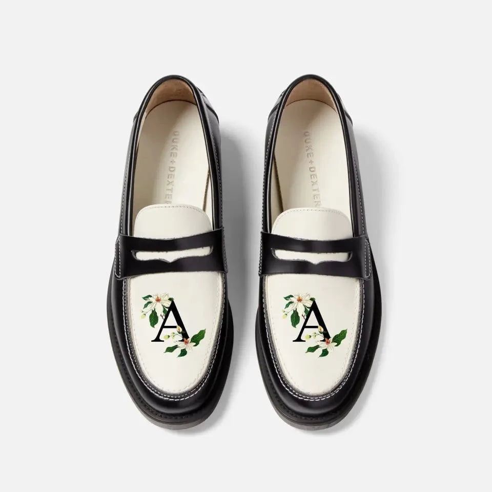 Orthopedic Women's Loafers with Arch Support in Brown for Foot HealthHand-Painted Initial Penny Loafer - Women's Orthopedic Women's Loafers with Arch Support in Brown for Foot HealthHand-Painted Initial Penny Loafer - Women's