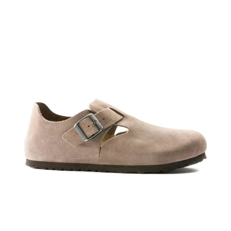 Women's Embroidered Floral Pattern Loafers in Beige for a Spring - Inspired OutfitBirkenstock London - Taupe Suede Women's Embroidered Floral Pattern Loafers in Beige for a Spring - Inspired OutfitBirkenstock London - Taupe Suede