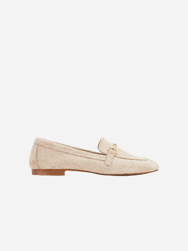 Women's Metallic Foil - Finish Loafers in Gold for a Glamorous Night OutOlly Vegan Suede Horsebit Loafers | Beige Women's Metallic Foil - Finish Loafers in Gold for a Glamorous Night OutOlly Vegan Suede Horsebit Loafers | Beige