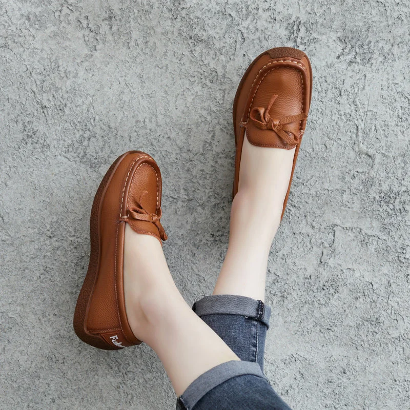 Orthopedic Women's Loafers with Arch Support in Brown for Foot HealthWomen Spring Soft Cowhide Retro Casual Loafers Orthopedic Women's Loafers with Arch Support in Brown for Foot HealthWomen Spring Soft Cowhide Retro Casual Loafers