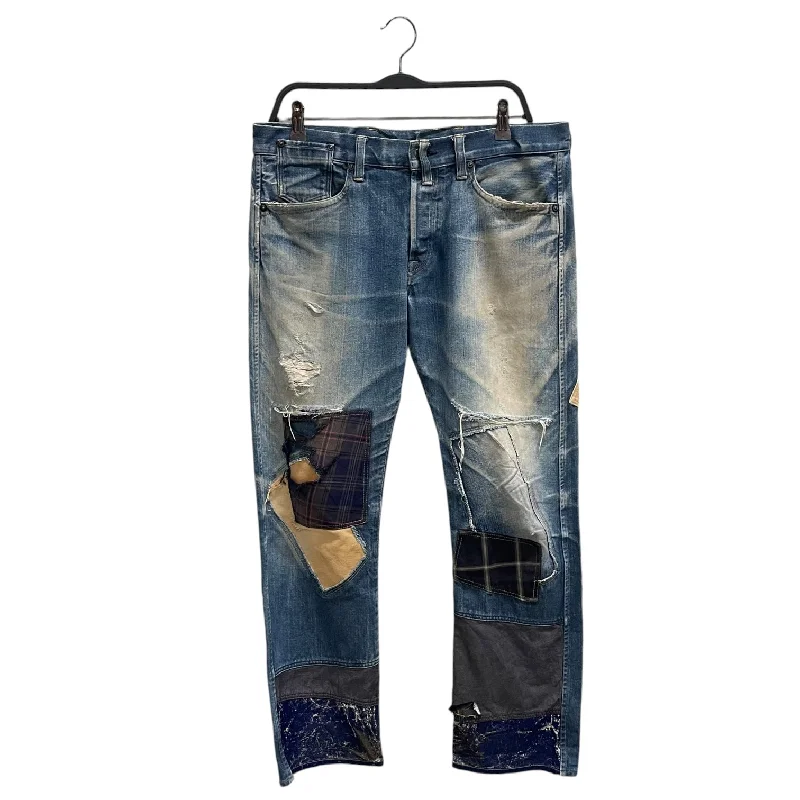 JUNYA WATANABE COMME des GARCONS/Pants/M/Denim/BLU/Plaid/Canvas patchwork