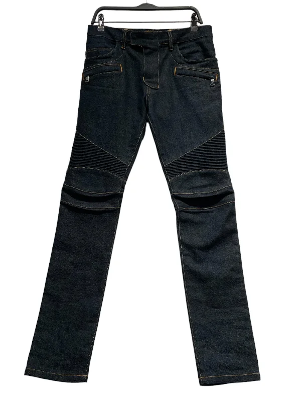 BALMAIN/Skinny Pants/32/Denim/IDG/MOTORCYCLE KNEE DETAIL