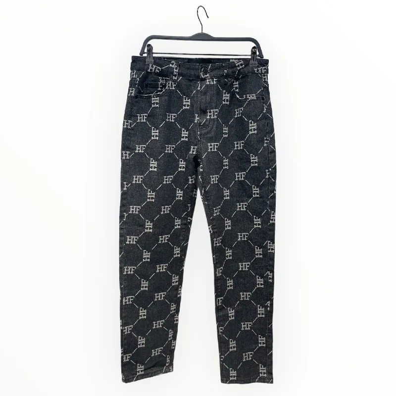 HOMME + FEMME/Straight Pants/30/Denim/BLK/All Over Print/