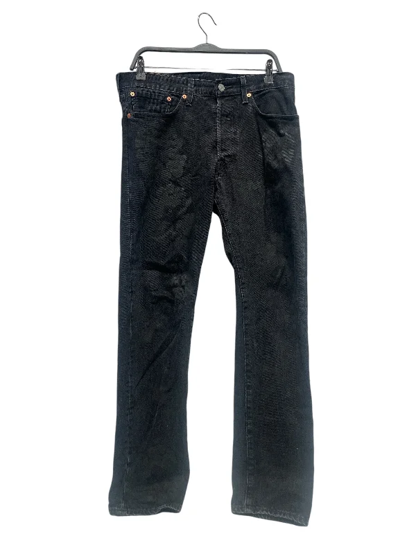 Denim Tears/Straight Pants/32/Cotton/BLK/Floral Pattern/Levis 501 Black Mono