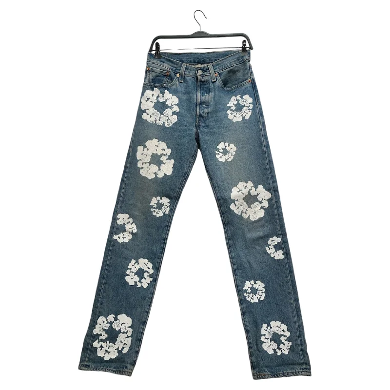 DENIM TEARS/Straight Pants/29/Denim/NVY/All Over Print/denim tears cotton wreath