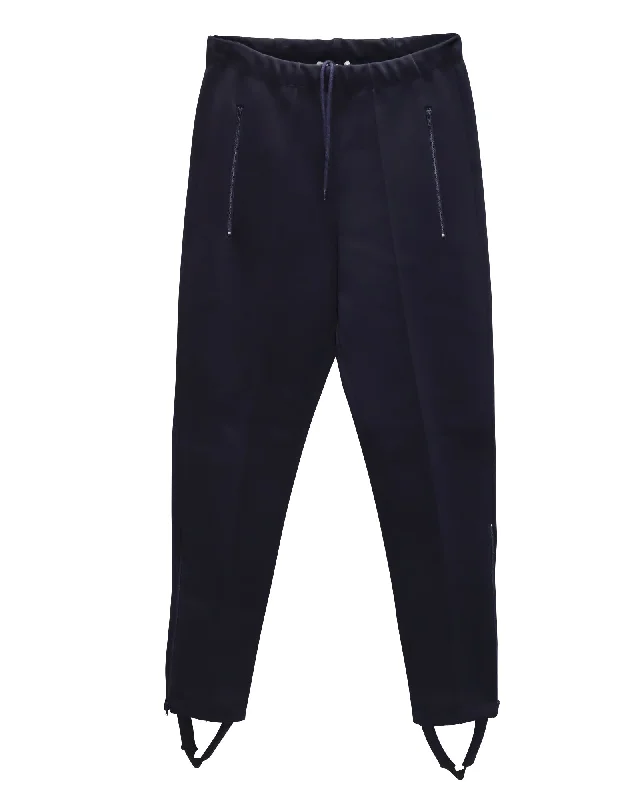 Balenciaga Slim Stirrup Pants in Blue Viscose