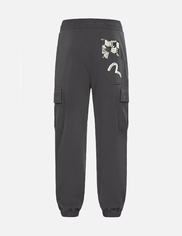 Logo Print Straight Fit Cargo Sweatpants