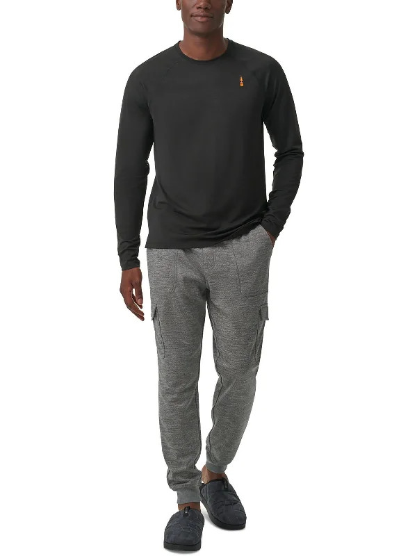 Mens Fleece Jogger Cargo Pants