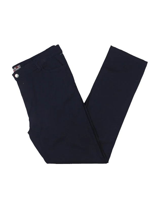 Mens Mid-Rise Solid Skinny Pants