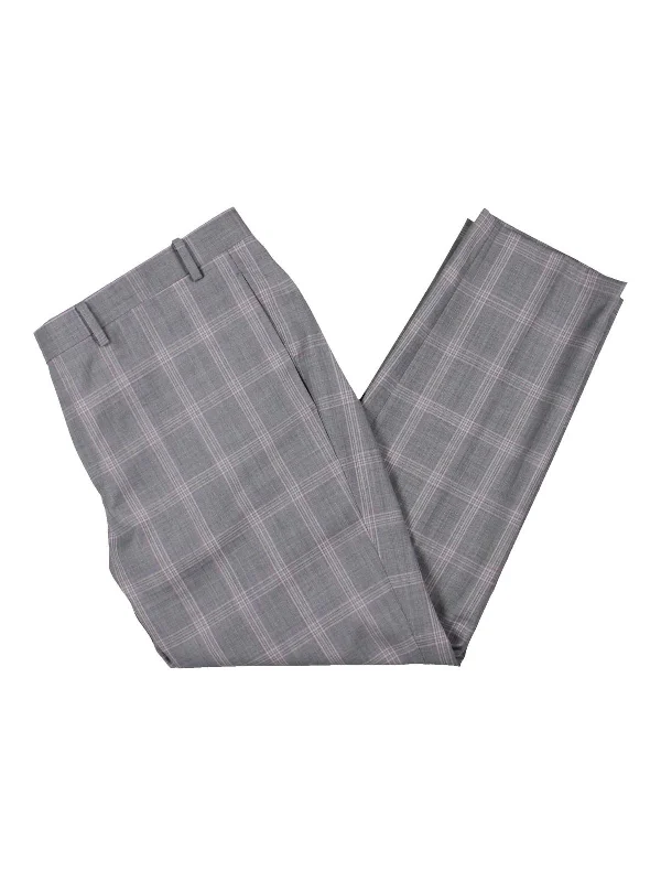 Mens Plaid Suit Separate Dress Pants