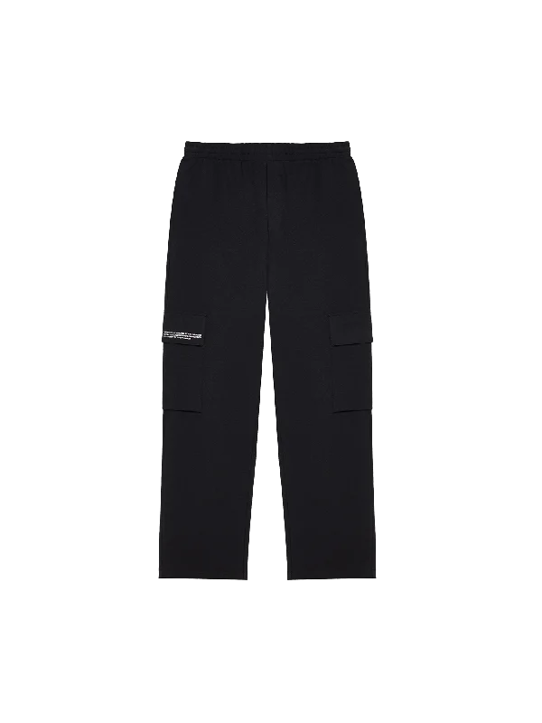 Mens Recycled Cotton Jersey Cargo Pants—black