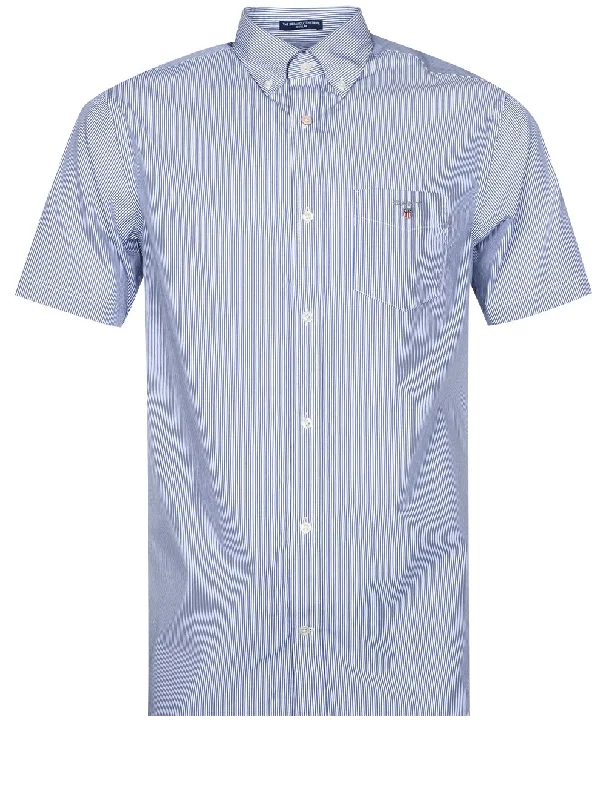 Regular Fit Broadcloth Banker Buttondown Shortsleeve College Blue