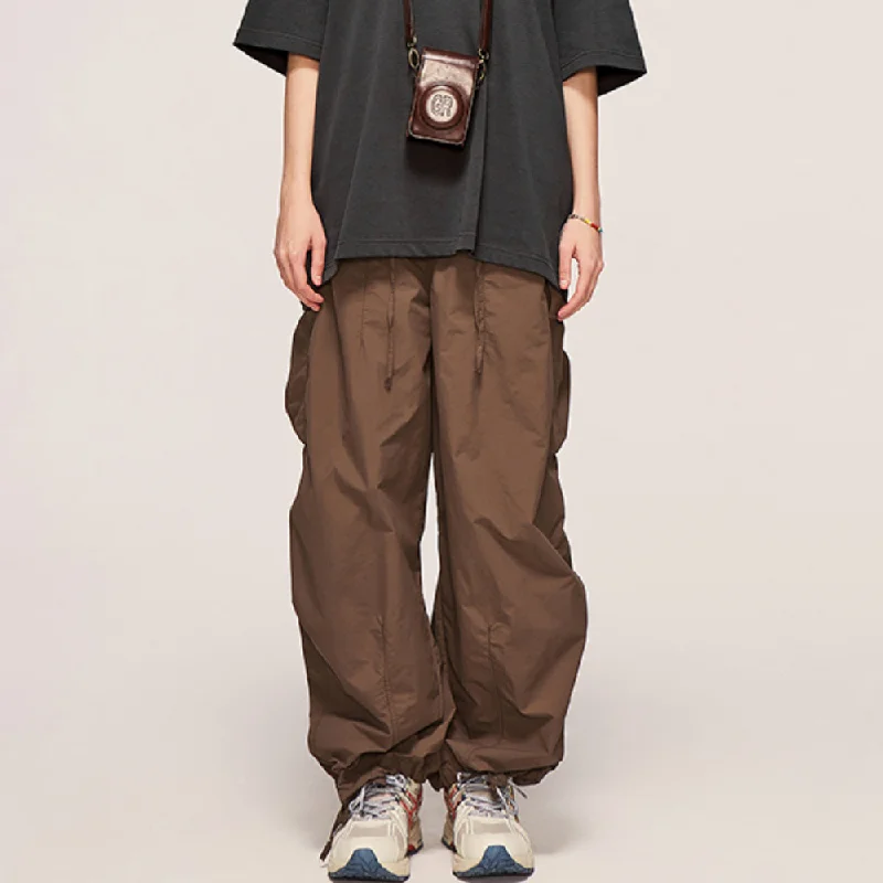 Three-dimensional Pocket Drawstring Cargo Pants