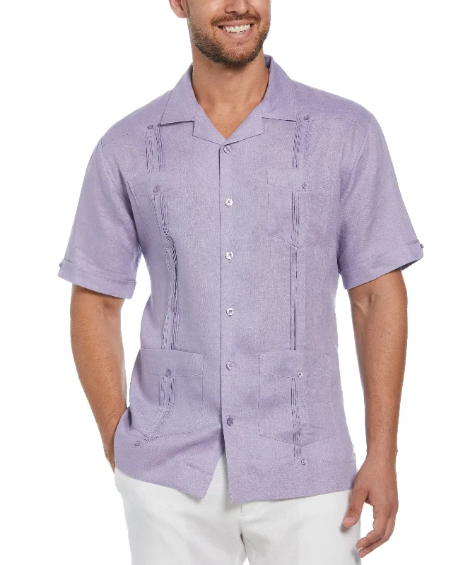 100% Linen Classic Guayabera Shirt - Short Sleeve