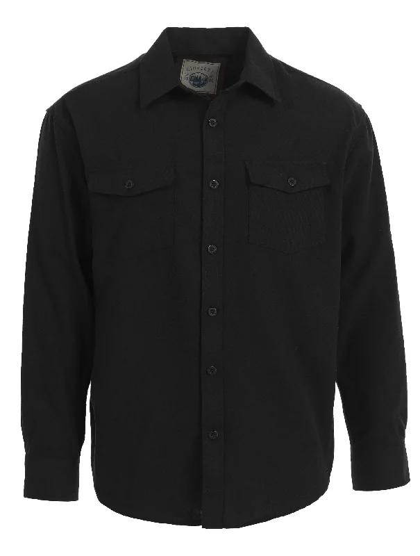 Gioberti Men's Black Plaid Checkered Brushed Flannel Shirt