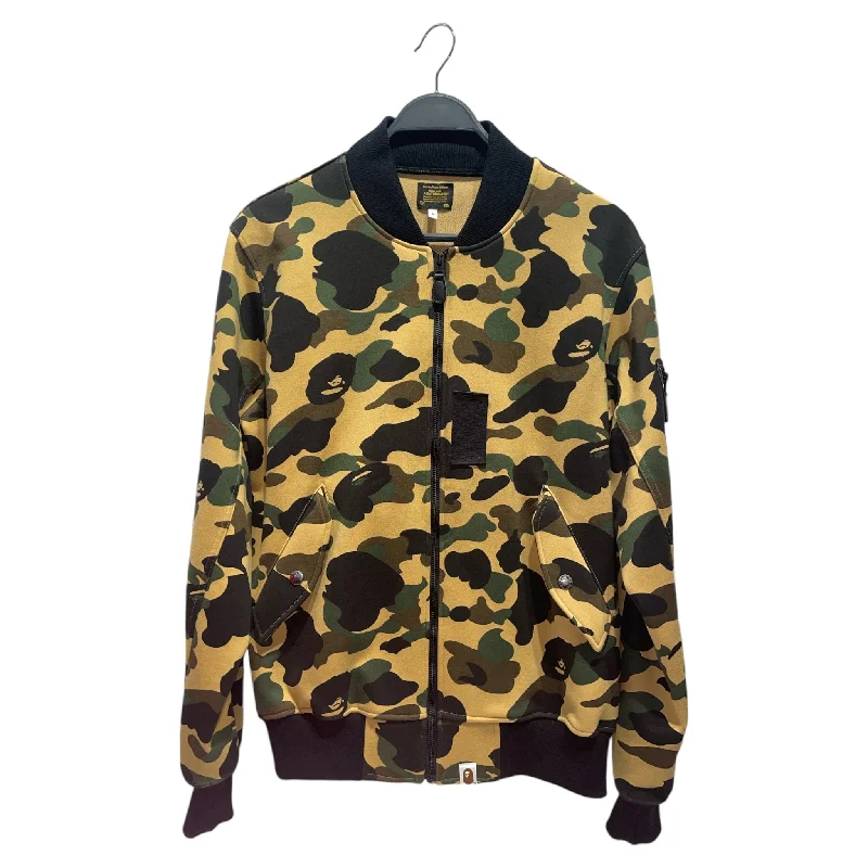 BAPE/Flight Jkt/M/Cotton/GRN/Camouflage/bape shark ma-1 bobmer