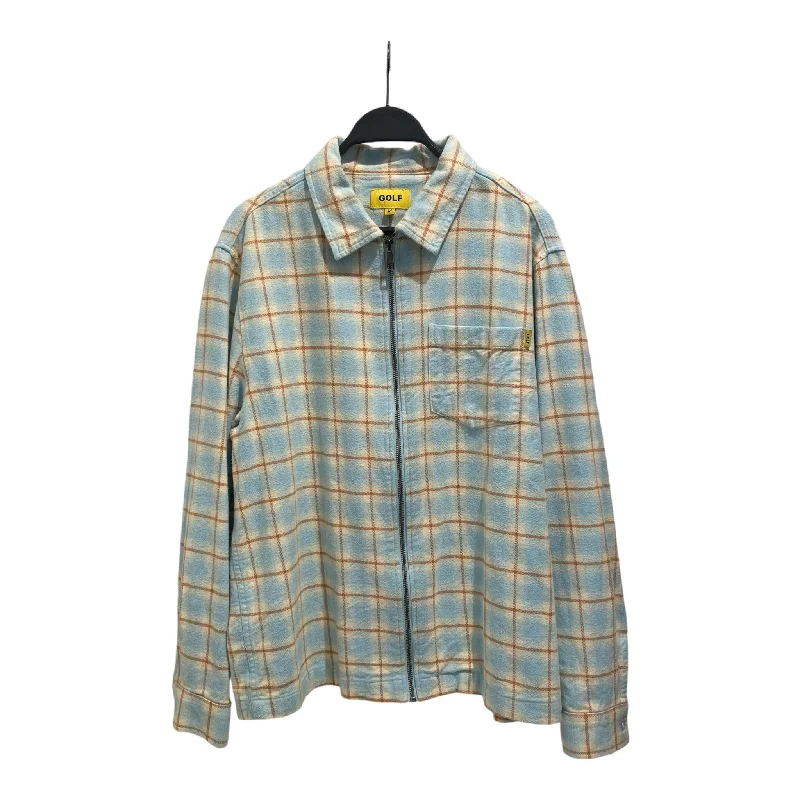 GOLF WANG/Coat/M/Cotton/BLU/Plaid/