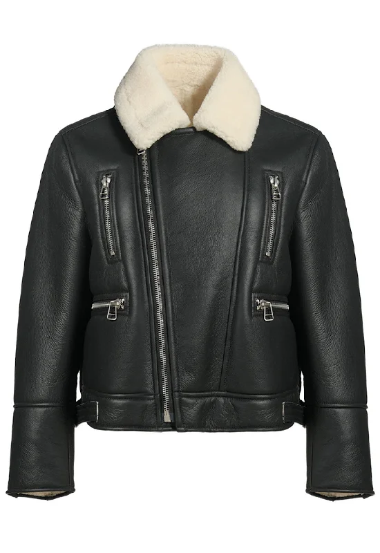 Aviator Leather jacket with shearling