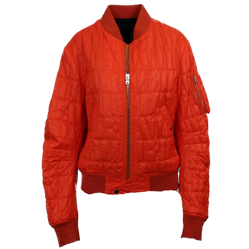 Amiri Orange QUILTED LOGO Jacket Bomber