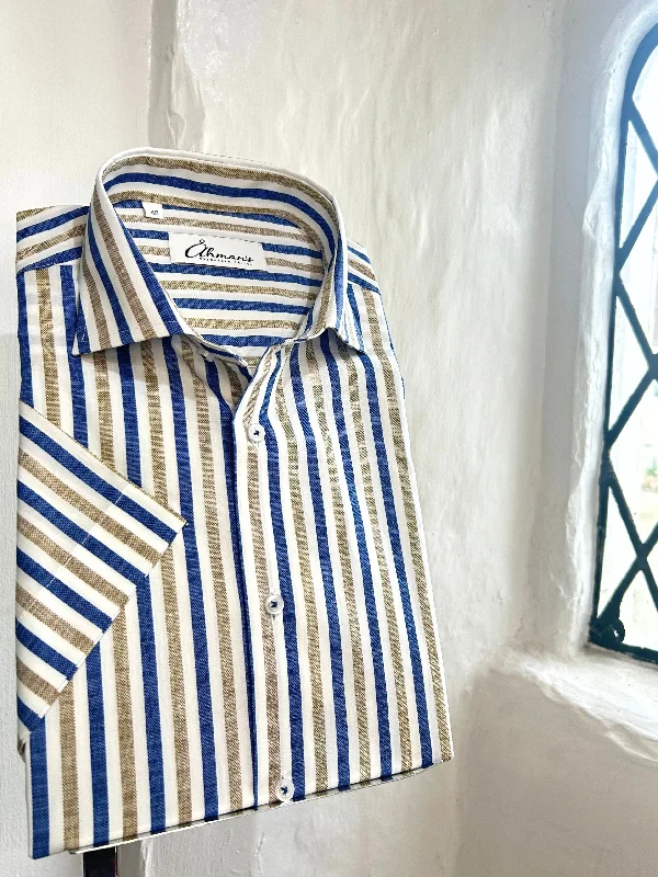 BLUE STRIPE SHORT SLEEVE SHIRT