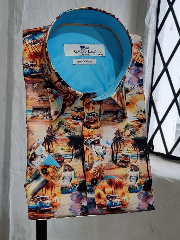 CAMPER VAN SUNSET SHORT SLEEVE SHIRT