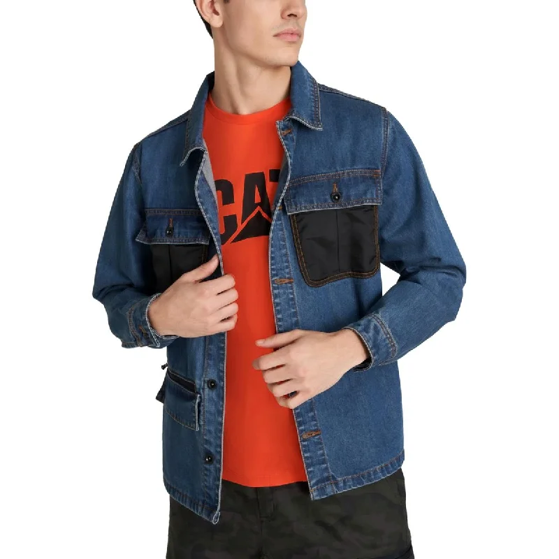 Caterpillar Mens Overshirt Chore Denim Jacket