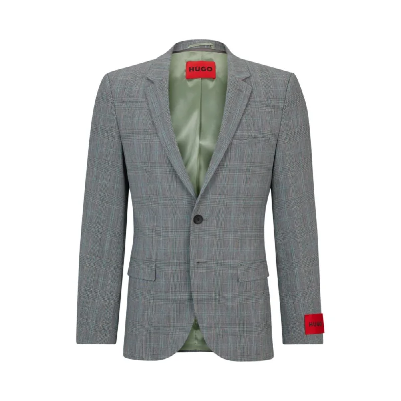 Extra-slim-fit jacket in checked super-flex fabric