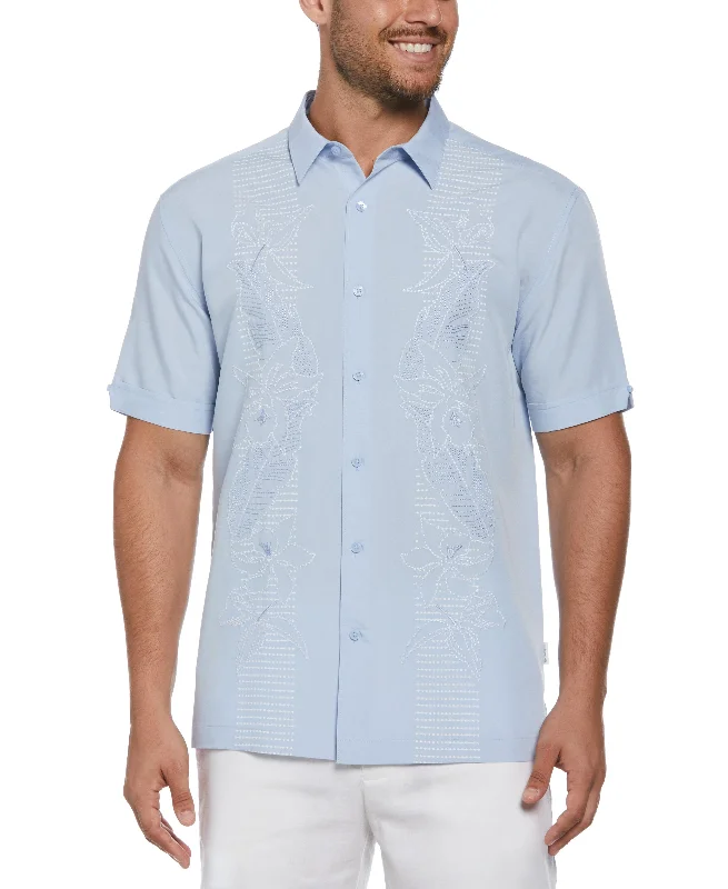 Floral Embroidered Panel Shirt