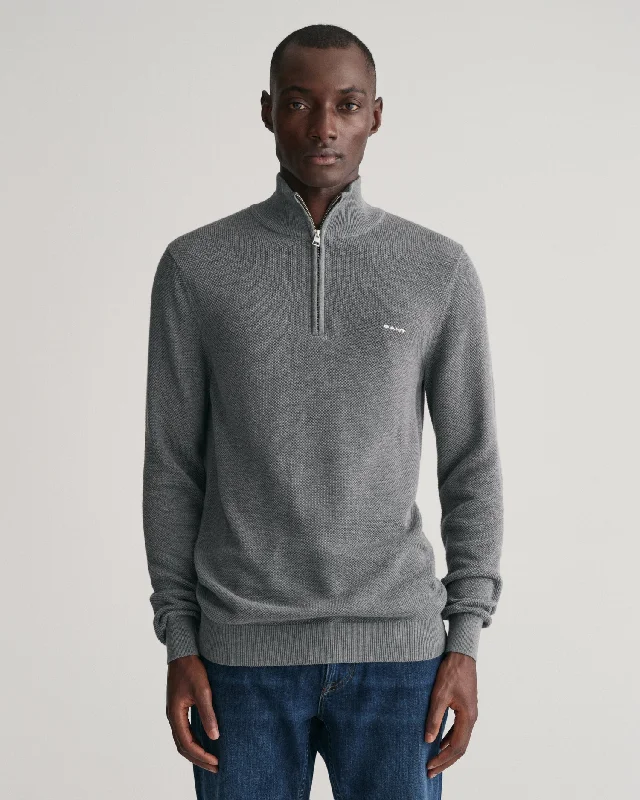 GANT Cotton Pique Half Zip Jumper