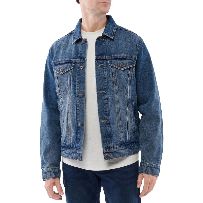 Lazer Mens Denim Short Trucker Jacket