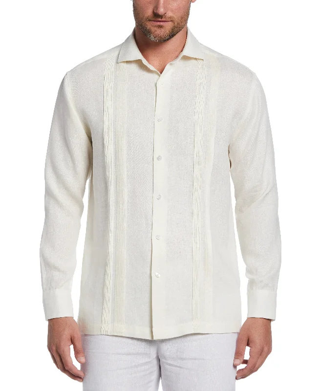 Linen Multi-Tuck Guayabera Shirt