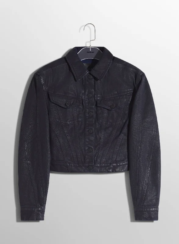 midnight blue waxed denim jacket