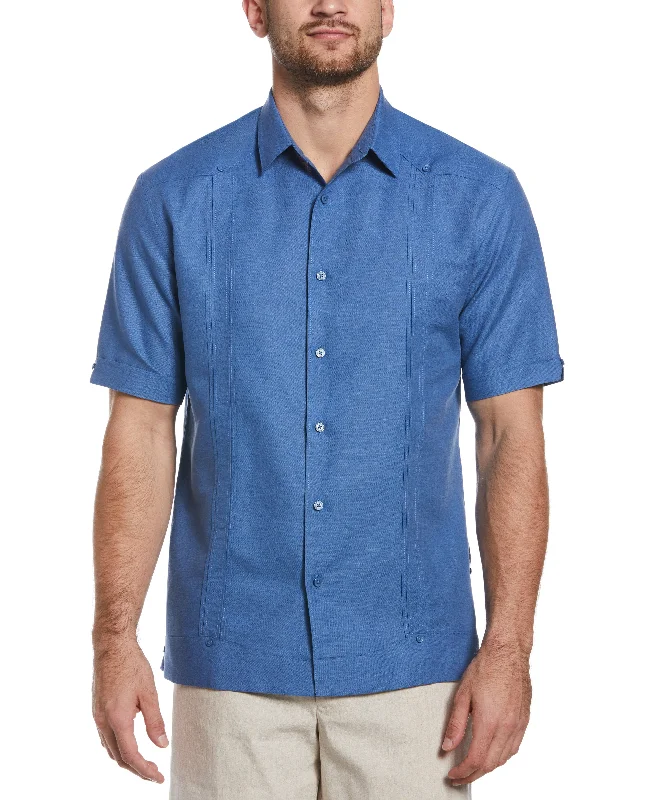 Linen Blend No-Pocket Guayabera Shirt