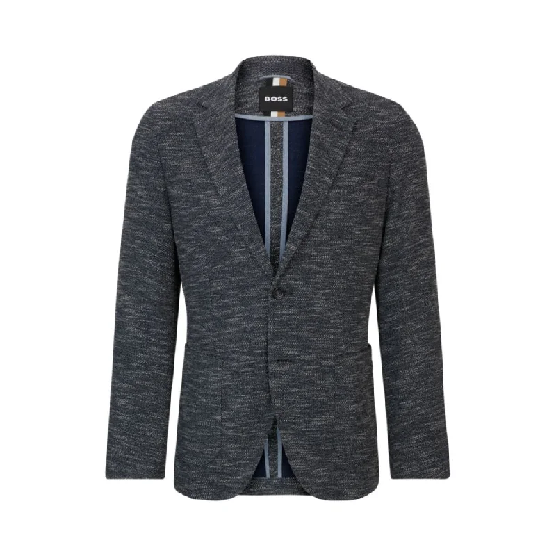 Regular-fit jacket in micro-patterned stretch jersey