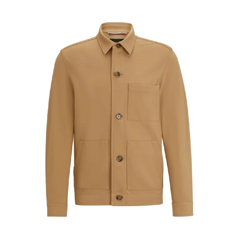 Relaxed-fit button-up jacket with patch pockets