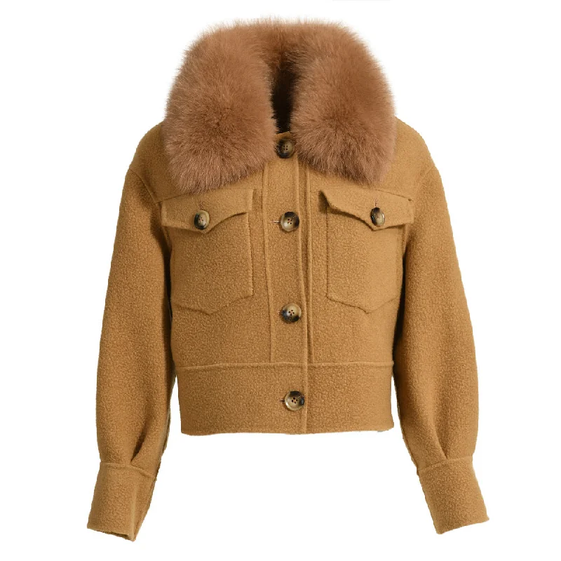 EVA Short Cashmere Jacket with Fox Fur