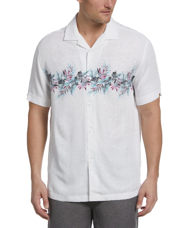 Tropical Chest Print Camp Collar Shirt