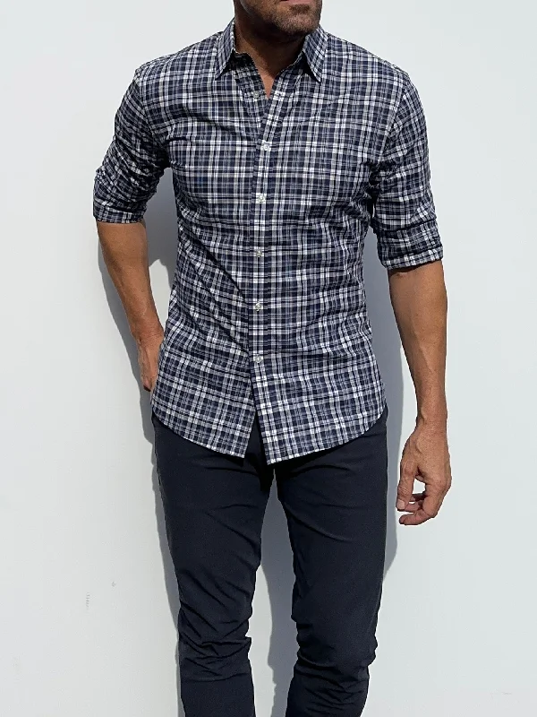 Navy & Gray Plaid Broadcloth <br> Small Batch #572