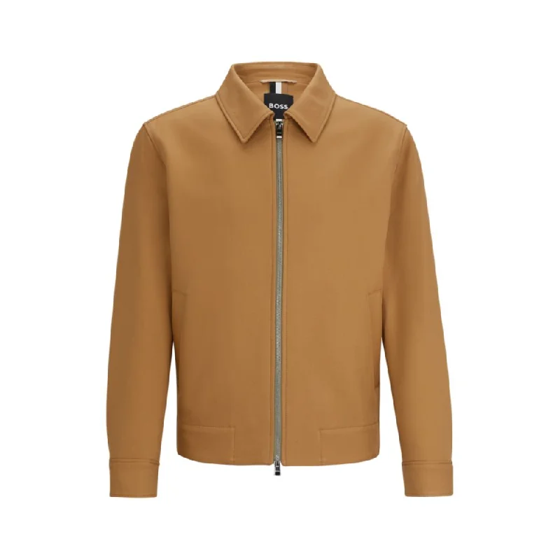 Zip-up slim-fit jacket in cotton