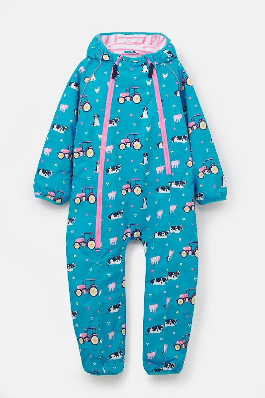 Jamie Puddlesuit - Teal Farm Print