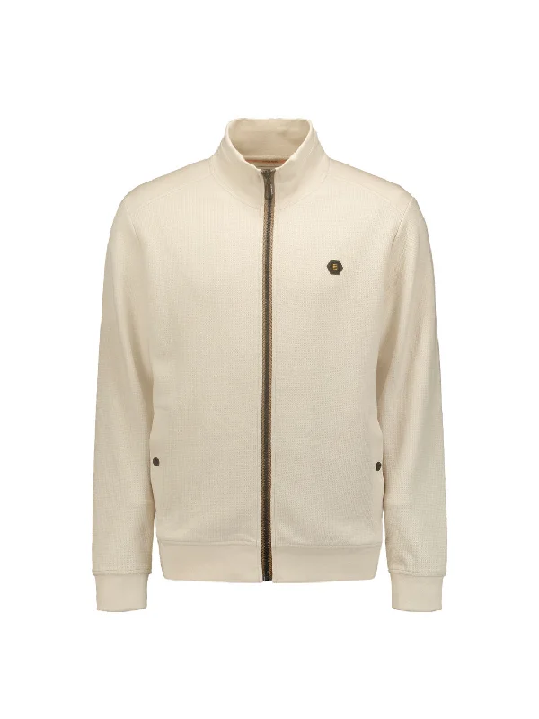 Full Zip Sweater: Cream