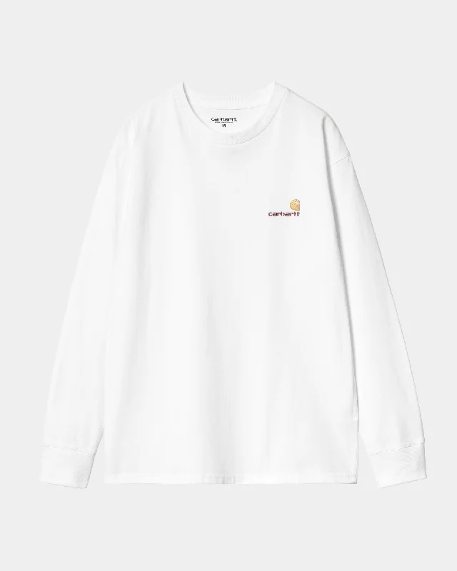 American Script Long Sleeve T-Shirt | White