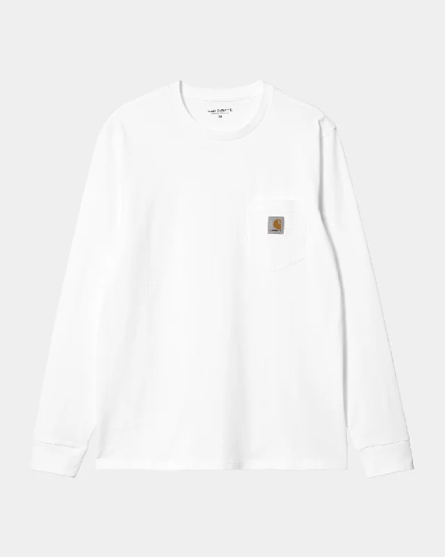 Long Sleeve Pocket T-Shirt | White