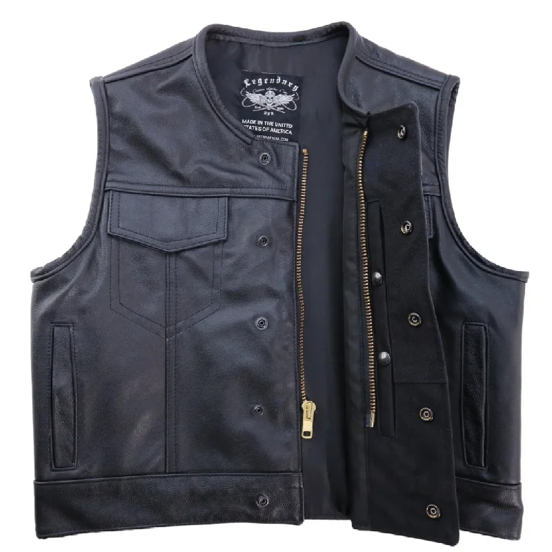 Legendary 'Lowlife' Leather Cropped Club Style Motorcycle Vest