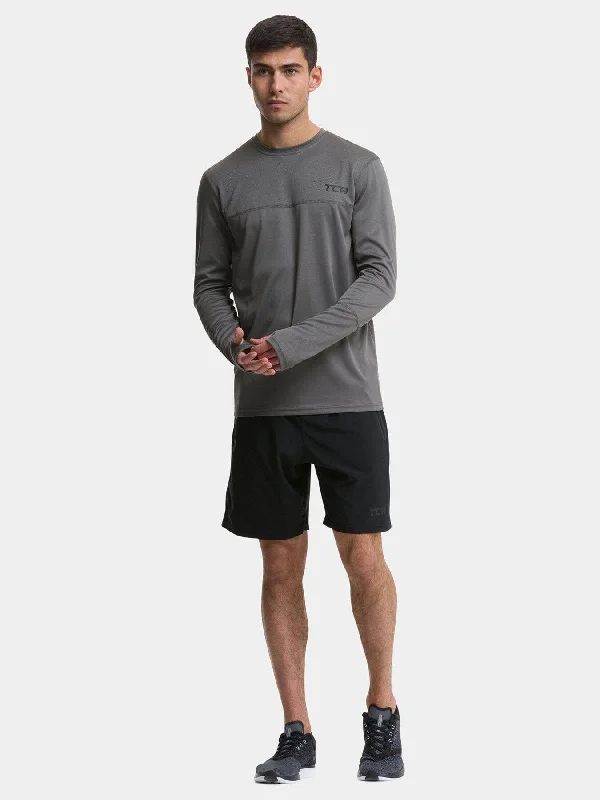 Stamina Long Sleeve Crew Neck Running Top For Men With Thumbholes